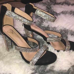 Crystal statement heels.